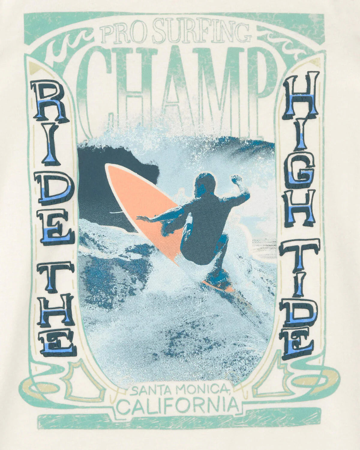 Oshkosh Kid Wave Rider Graphic Tee with Stretch Chino Short