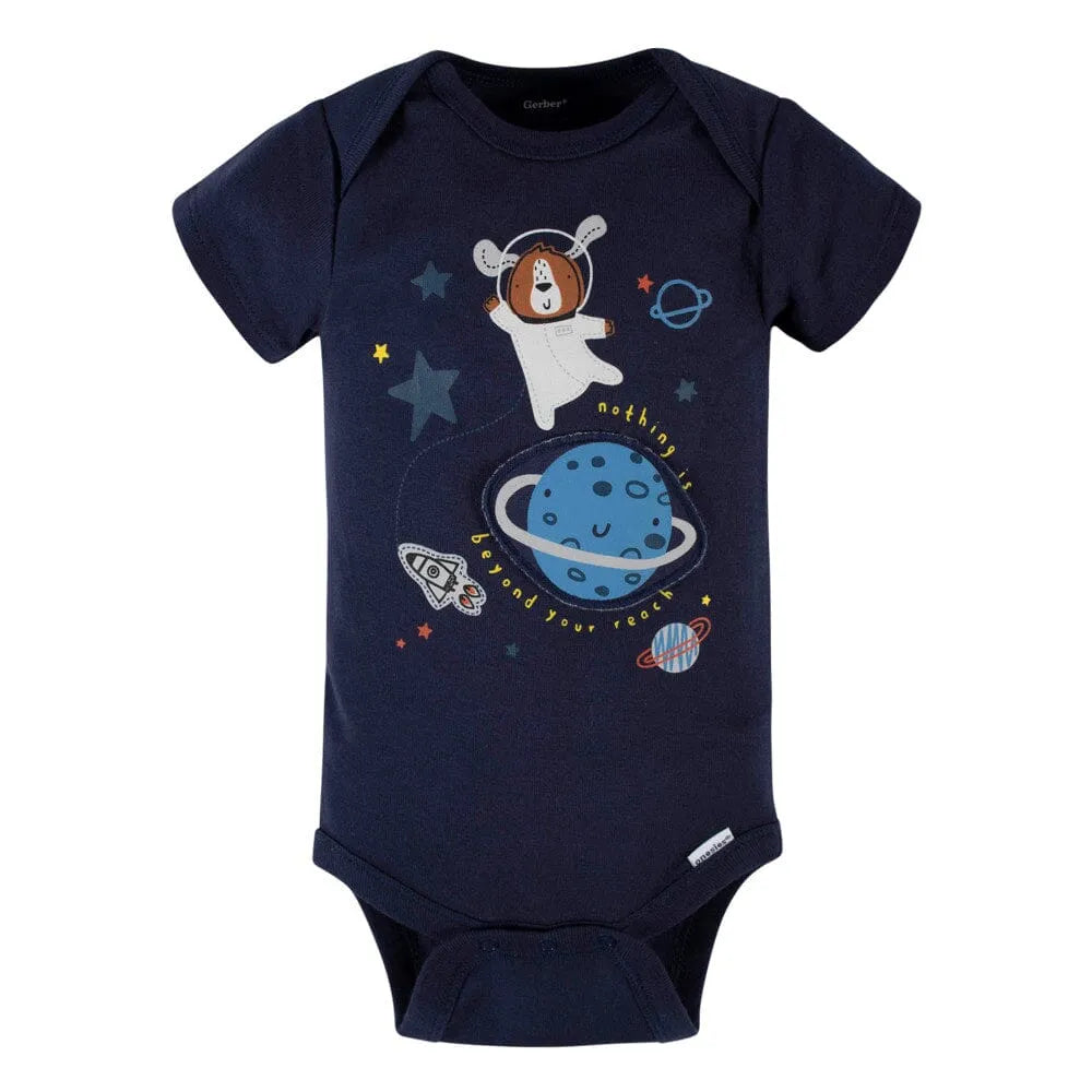 5-Pack Baby Boys Space Short Sleeve Onesies Bodysuits