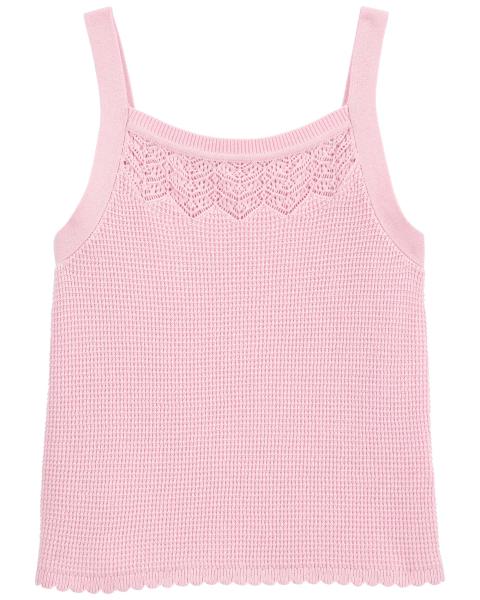 Oshkosh 2-Piece Pointelle Cardigan Set with Floral Print Denim Skirt