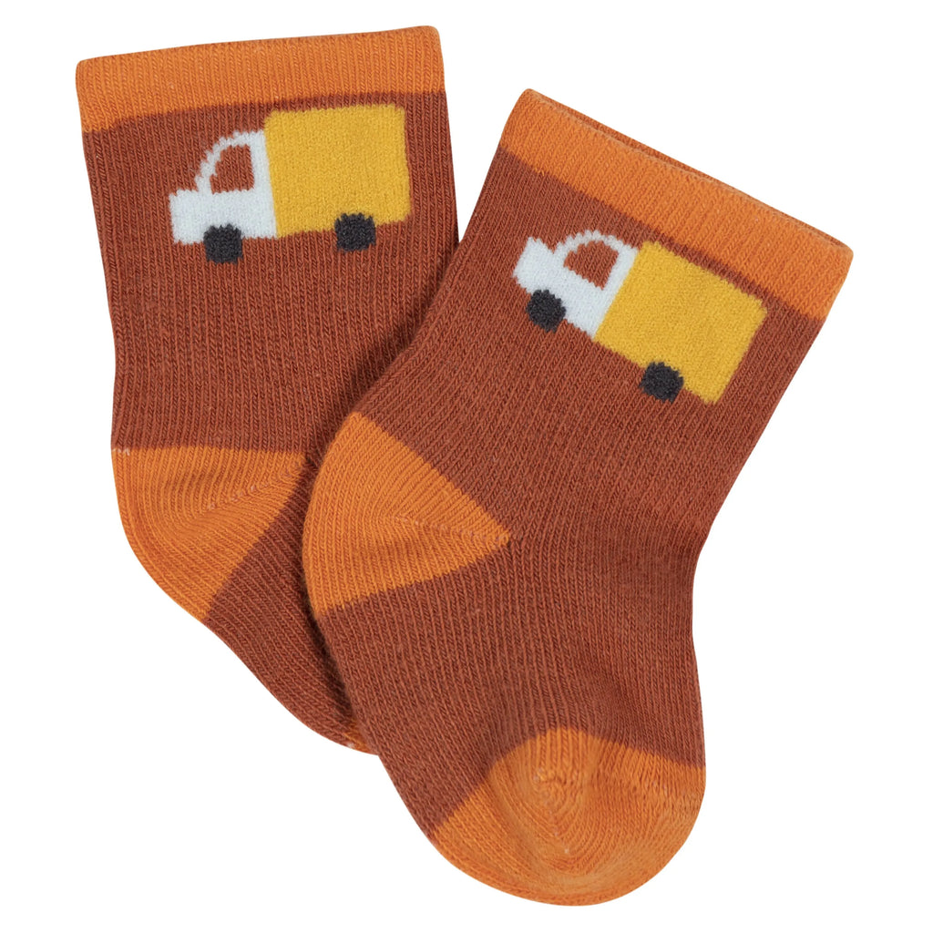 8-Pack Baby Boys Transportation Zone Jersey Wiggle Proof Socks