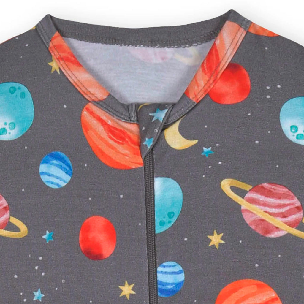 Baby & Toddler Outer Space Buttery Soft Viscose Made from Eucalyptus Snug Fit Footed Pajamas