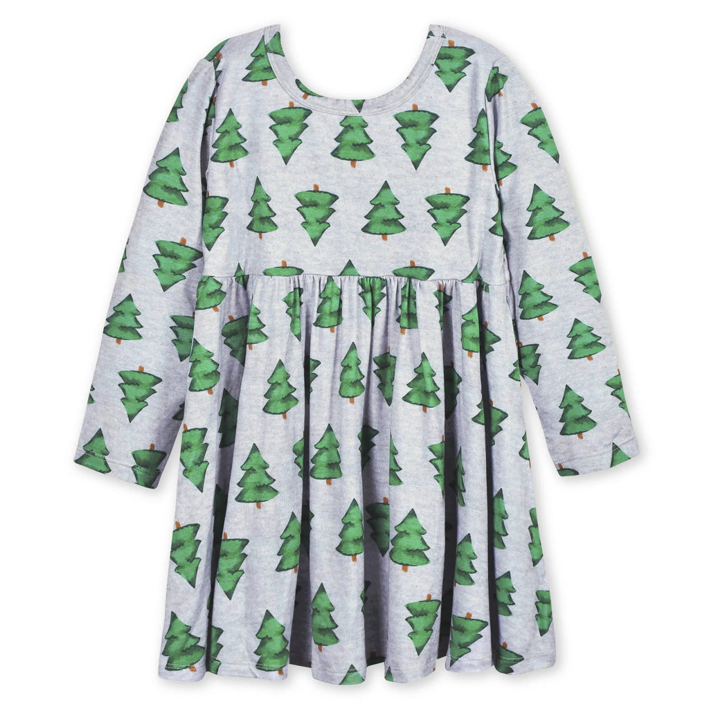 Infant & Toddler Girls Spruce Buttery Soft Viscose Made from Eucalyptus Holiday Twirl Dress