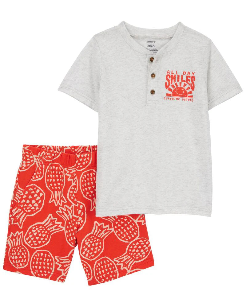 Carter's 2-Piece Henley Tee & Pineapple Short Set