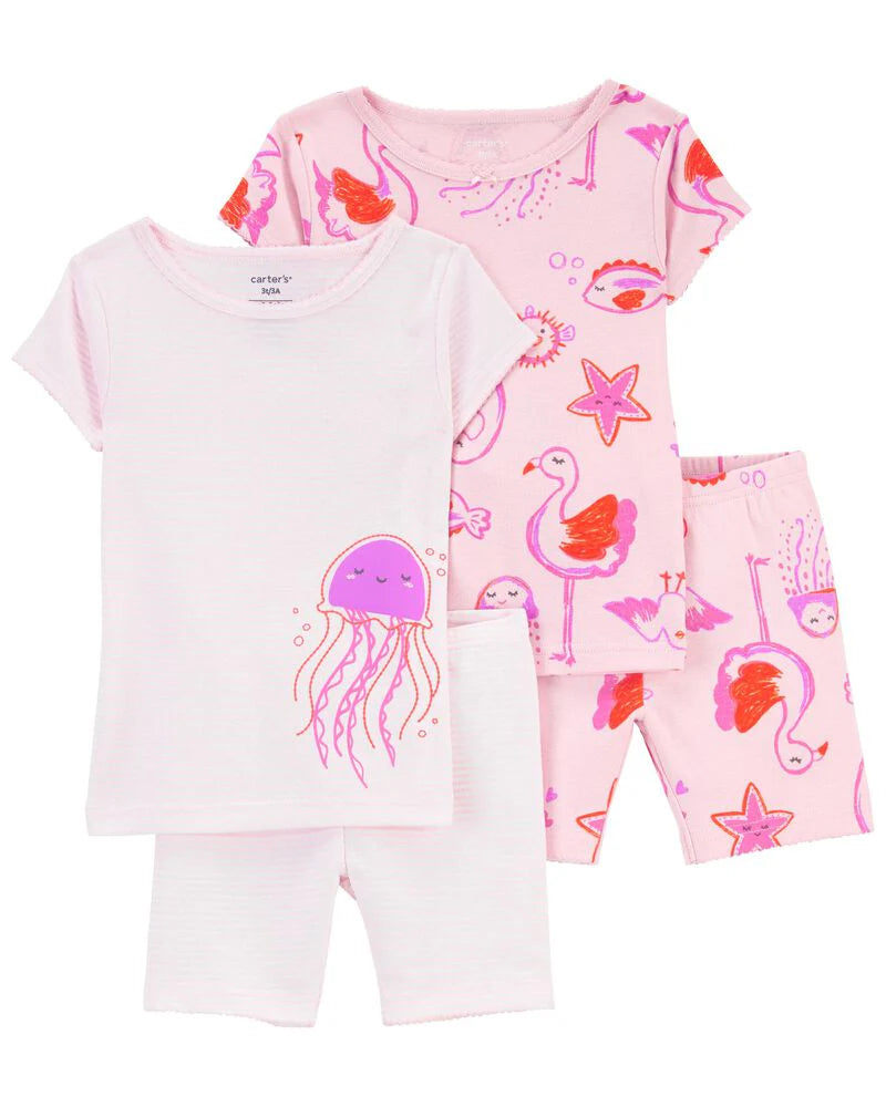 Carter's 4-Piece Jellyfish 100% Snug Fit Cotton PJs