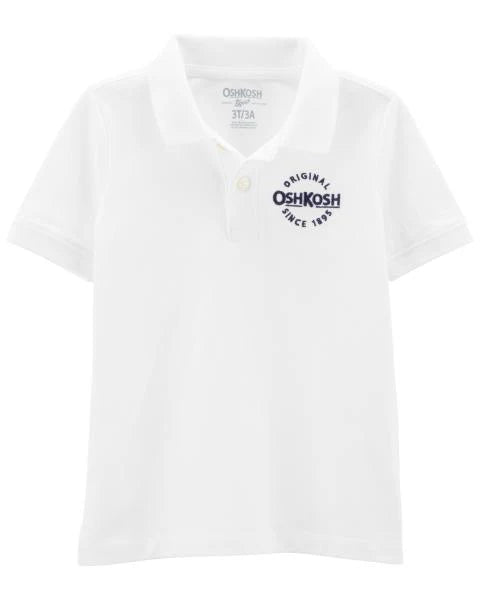 OshKosh White Logo Polo - Boy