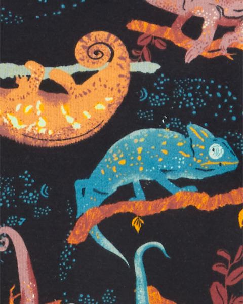 2-Pack 4-Piece Pyjama Green Chameleon Tops And Shorts Set