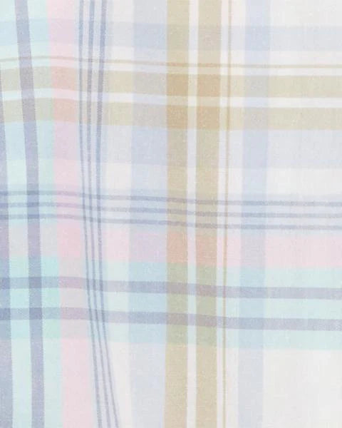 Oshkosh Plaid Button-Front Bodysuit with Twill Suspender Pants