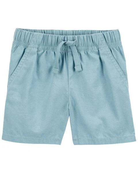 Oshkosh Striped Button-Front Linen Blend Bodysuit with Canvas Drawstring Shorts