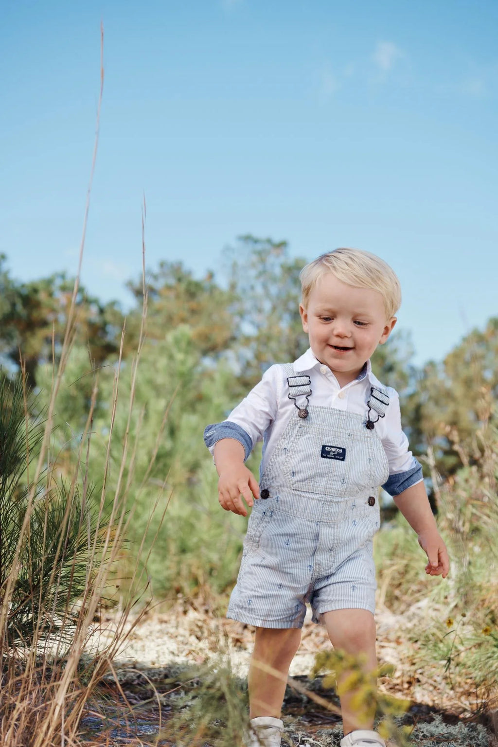 Oshkosh Button-Front Bodysuit with Anchor Print Shortalls
