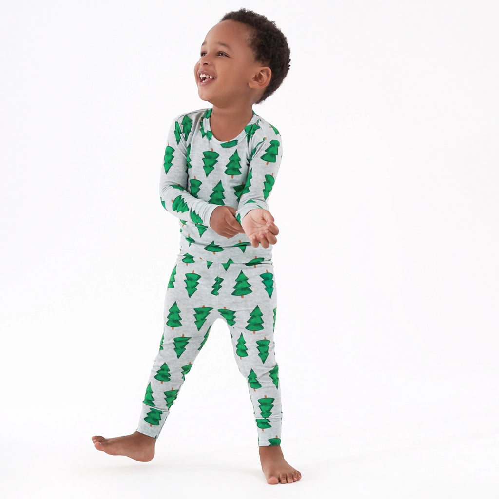 2-Piece Infant & Toddler Spruce Buttery Soft Viscose Made from Eucalyptus Snug Fit Holiday Pajamas