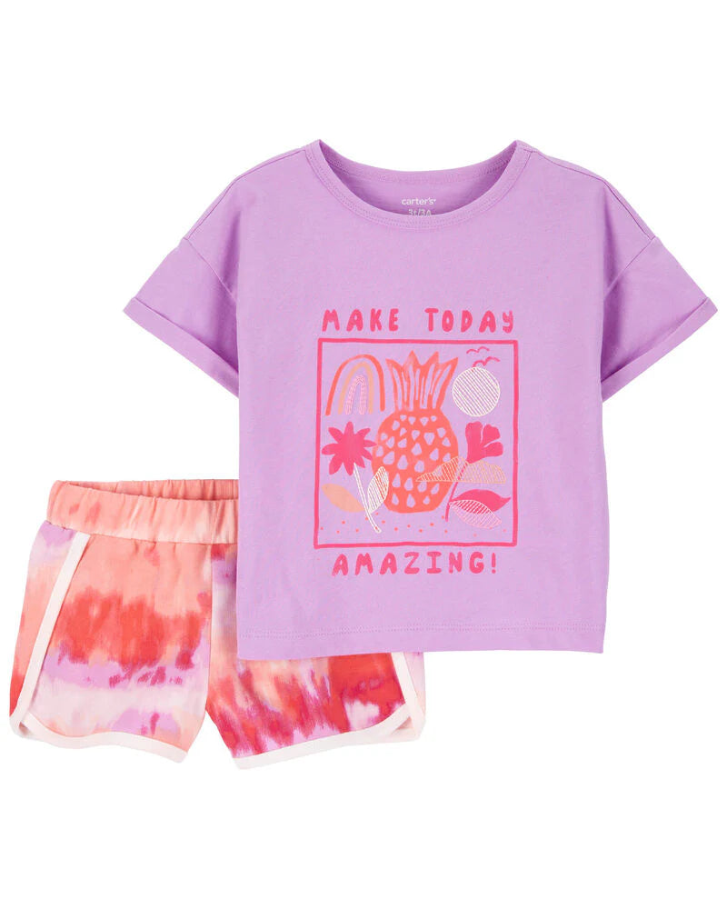 Carter's Toddler 2-Piece Make Today Amazing Tee & Tie-Dye Short Set