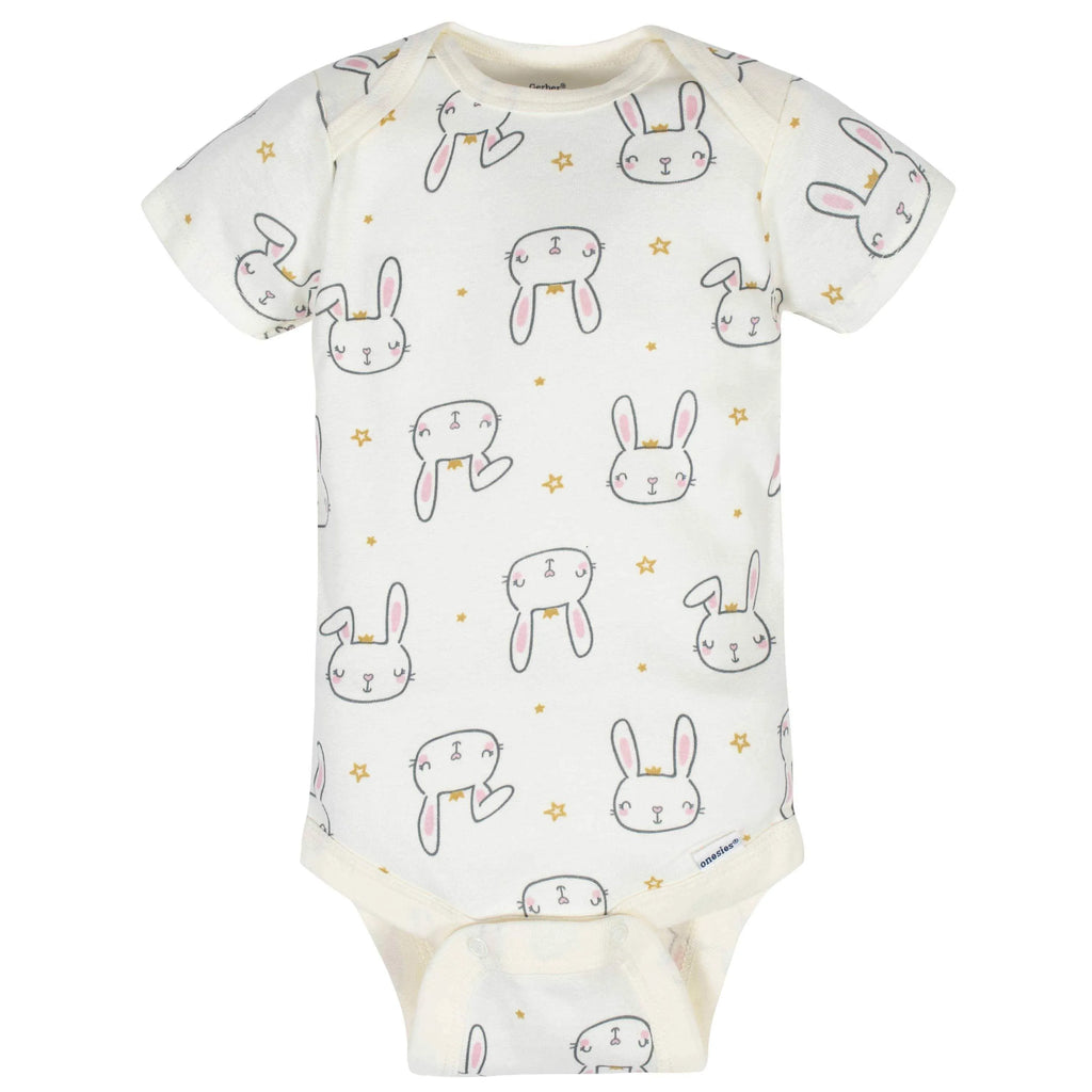 8-Pack Baby Girls Princess Short Sleeve Onesies Bodysuits