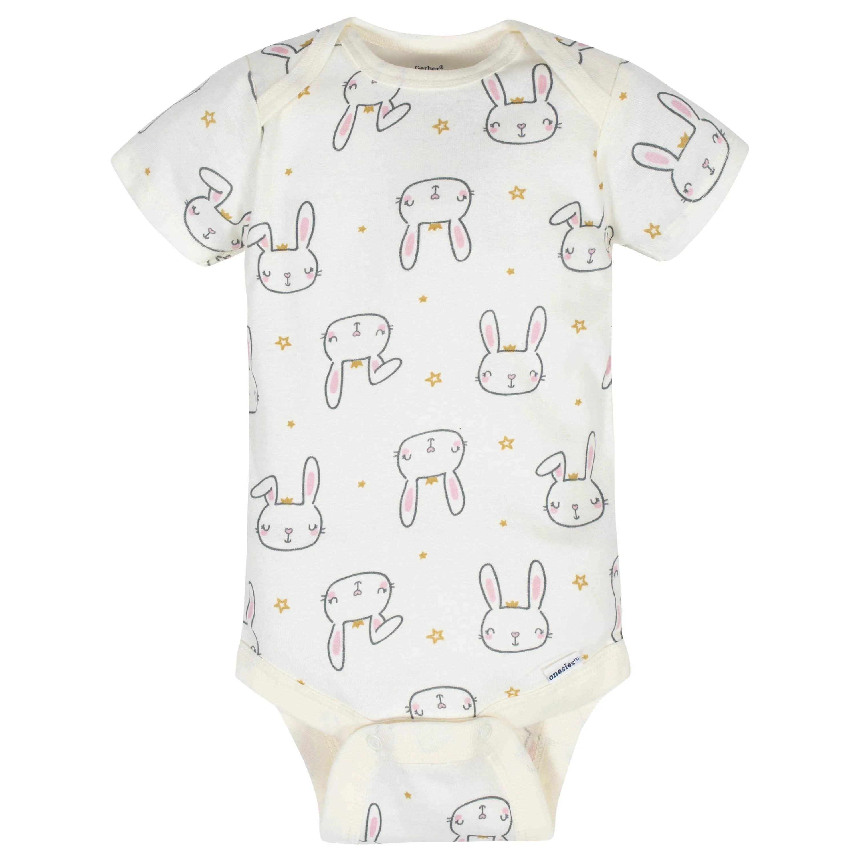 8-Pack Baby Girls Princess Short Sleeve Onesies Bodysuits