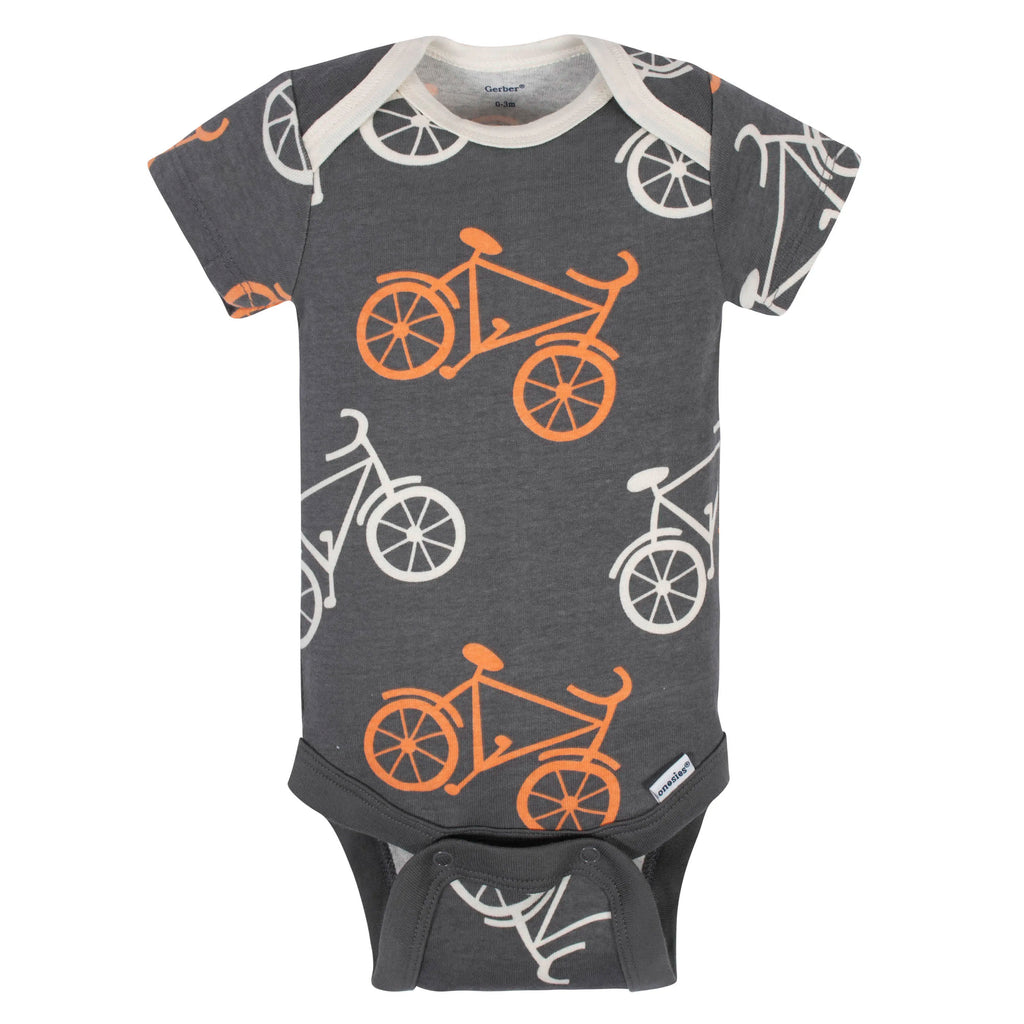 5-Pack Baby Boys Comfy Stretch Bicycle Short Sleeve Onesies Bodysuits