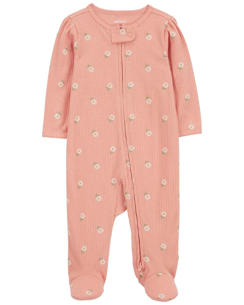 Carter's Floral 2-Way Zip Cotton Sleep and Play