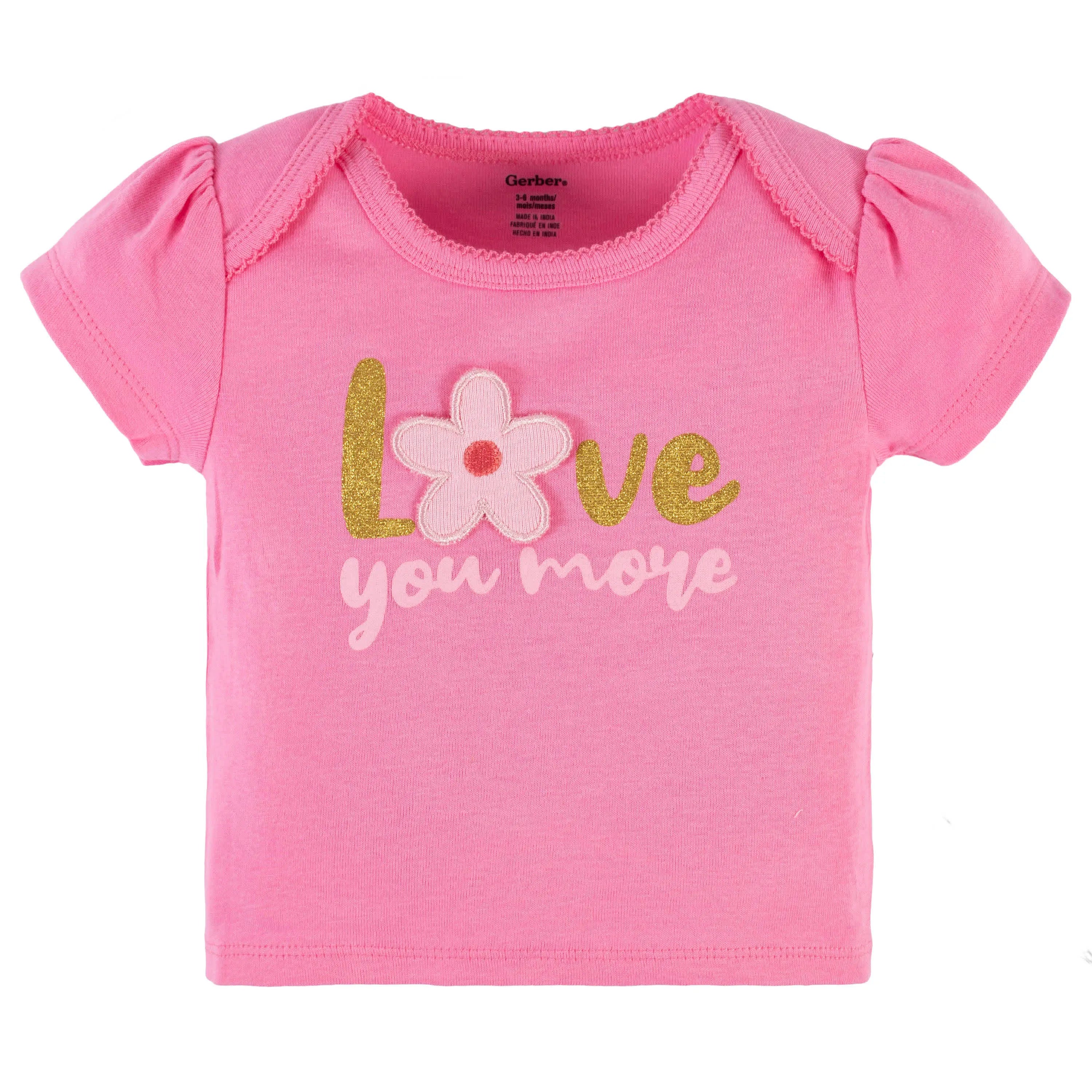 4-Piece Baby Girls Summer Blossom Onesies Bodysuit, Tee, Skort & Pant Set