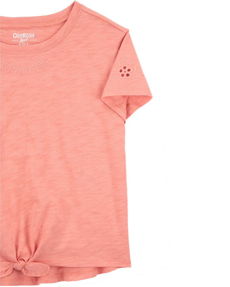 Oshkosh Kid Embroidered Tie-Front Top with Kid LENZING™ ECOVERO™ Eyelet Skirt