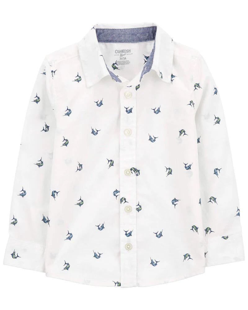 Oshkosh Fish Print Button-Front Shirt