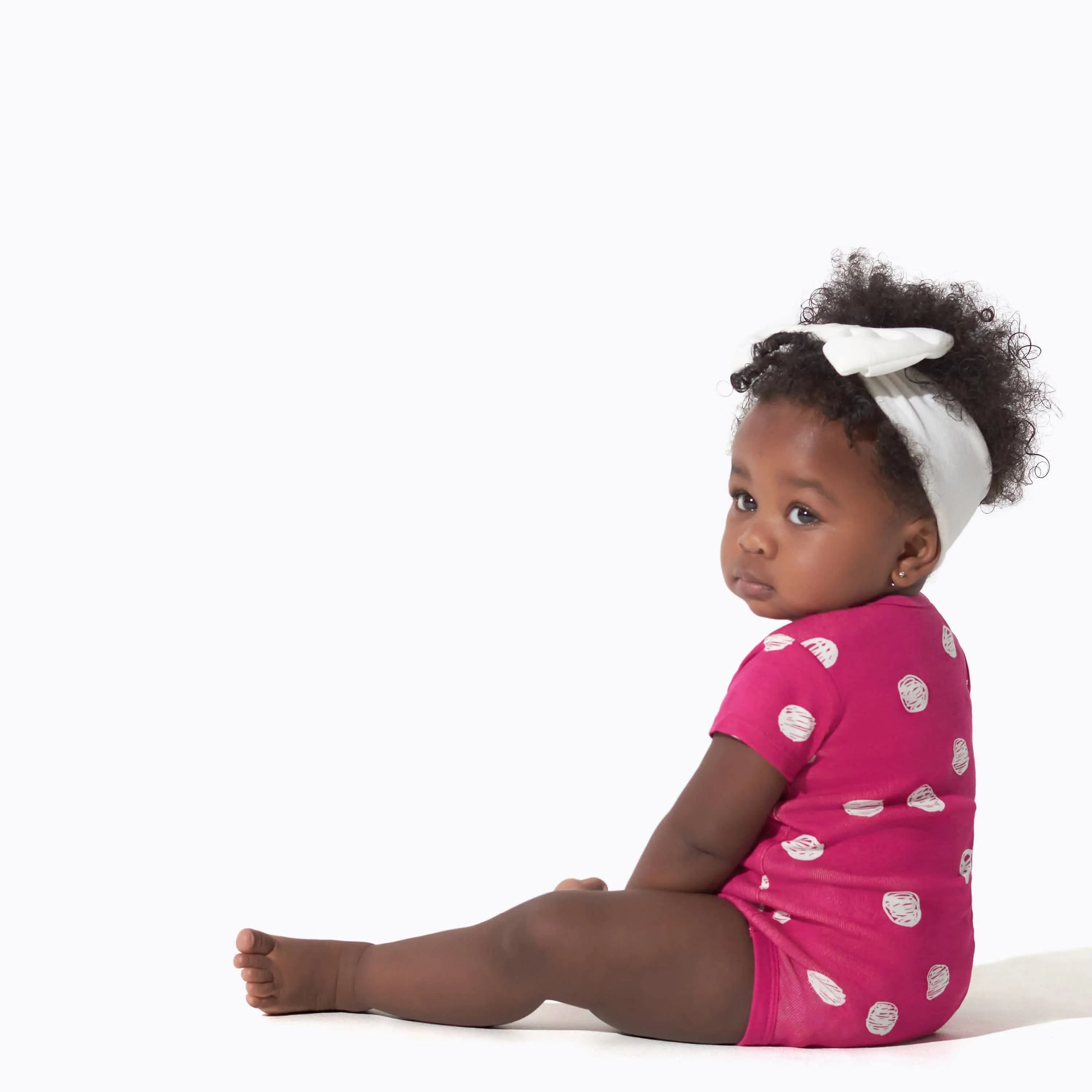 8-Pack Baby Girls Floral Fox Short Sleeve Onesies Bodysuits