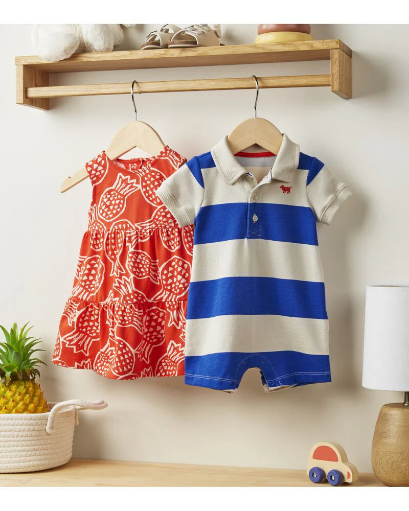 Carter's Rugby Striped Cotton Romper