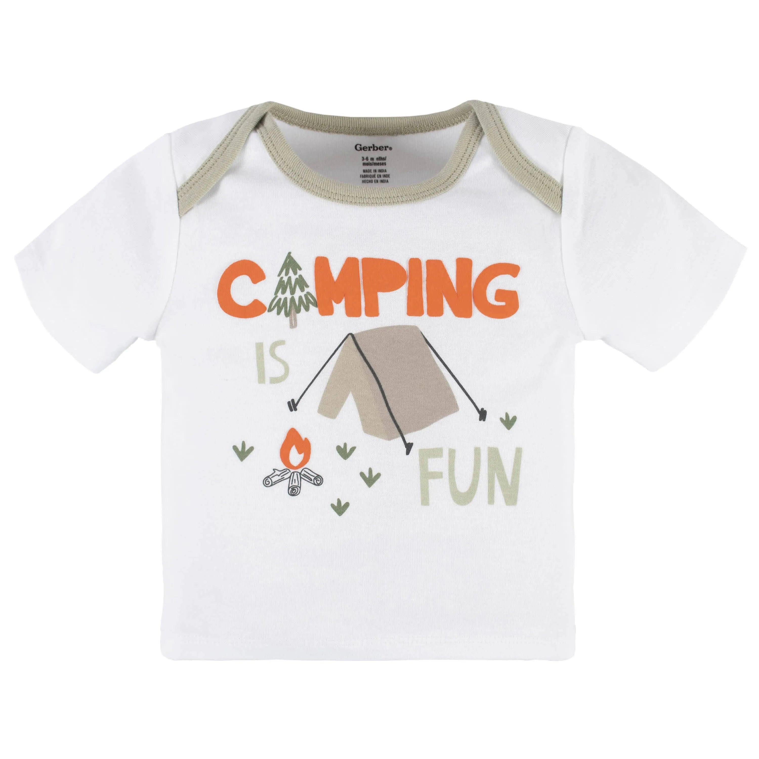 4-Piece Baby Boys Camping Fun Onesies Bodysuit, Tee, Shorts & Pant Set