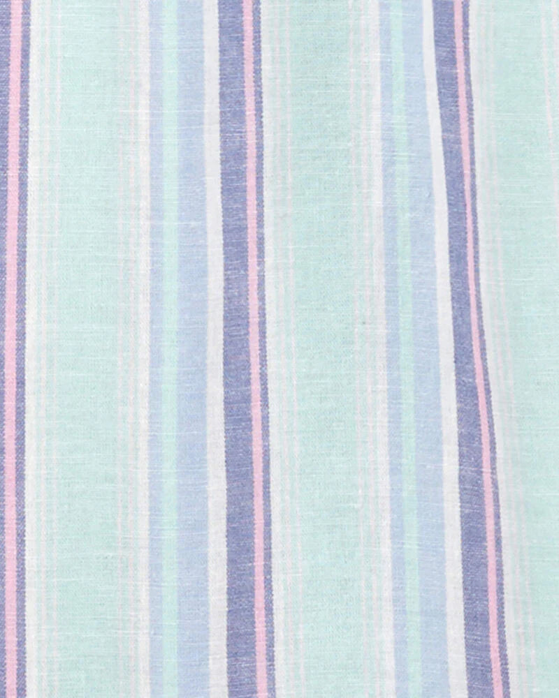 Oshkosh Striped Button-Front Linen Cotton Jumpsuit