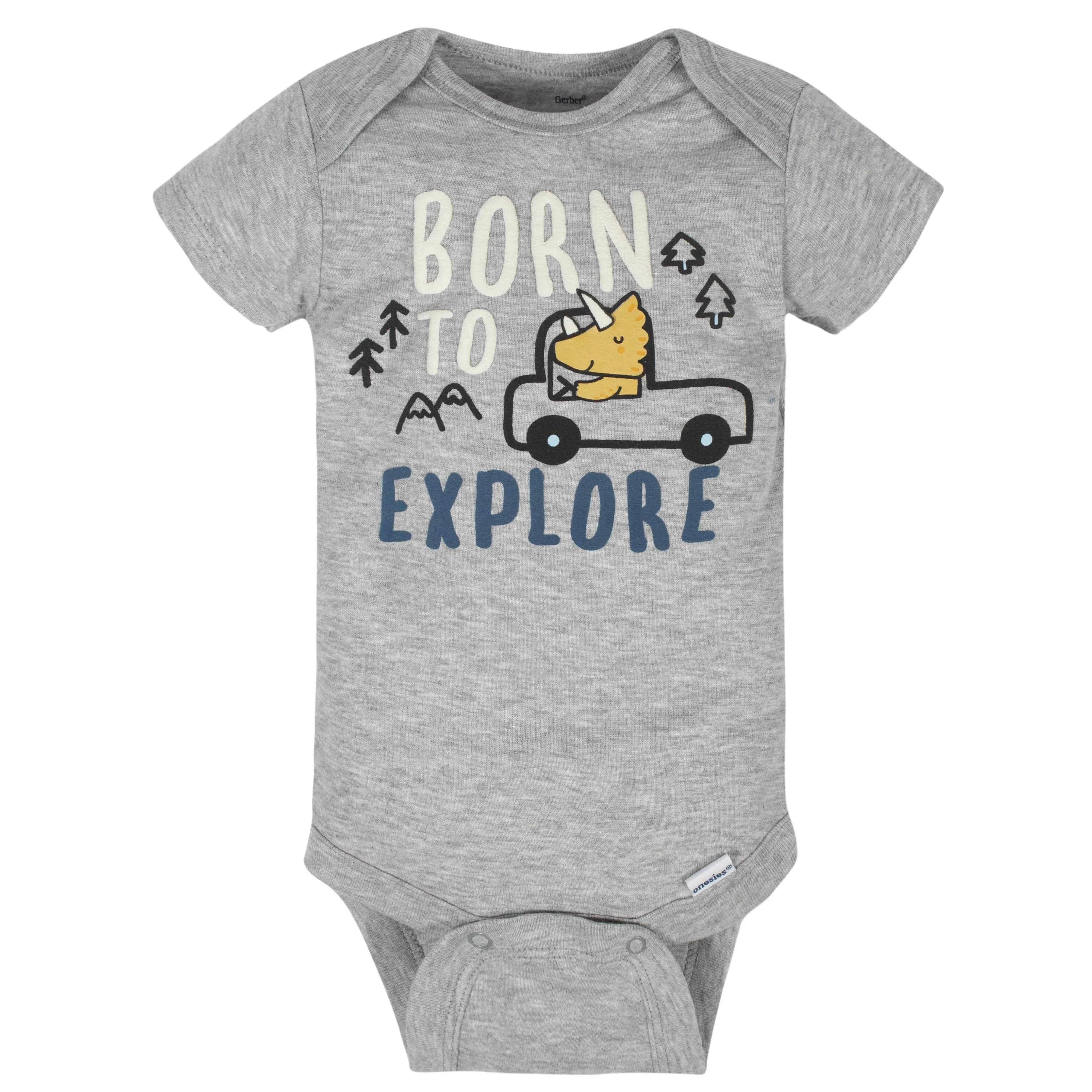 8-Pack Baby Boys Dinosaur Short Sleeve Onesies Bodysuits