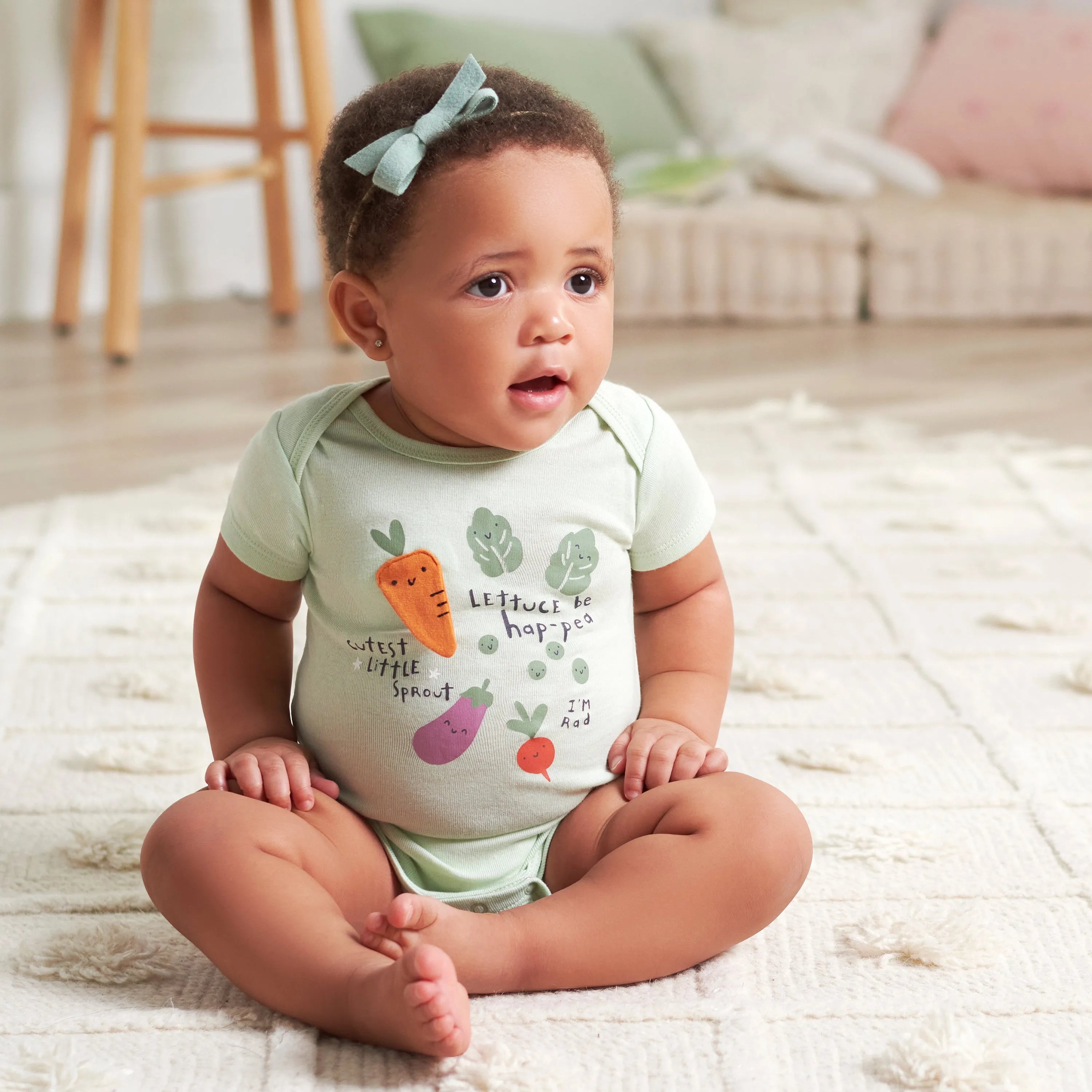 8-Pack Baby Neutral Happy Veggies Onesies Bodysuits