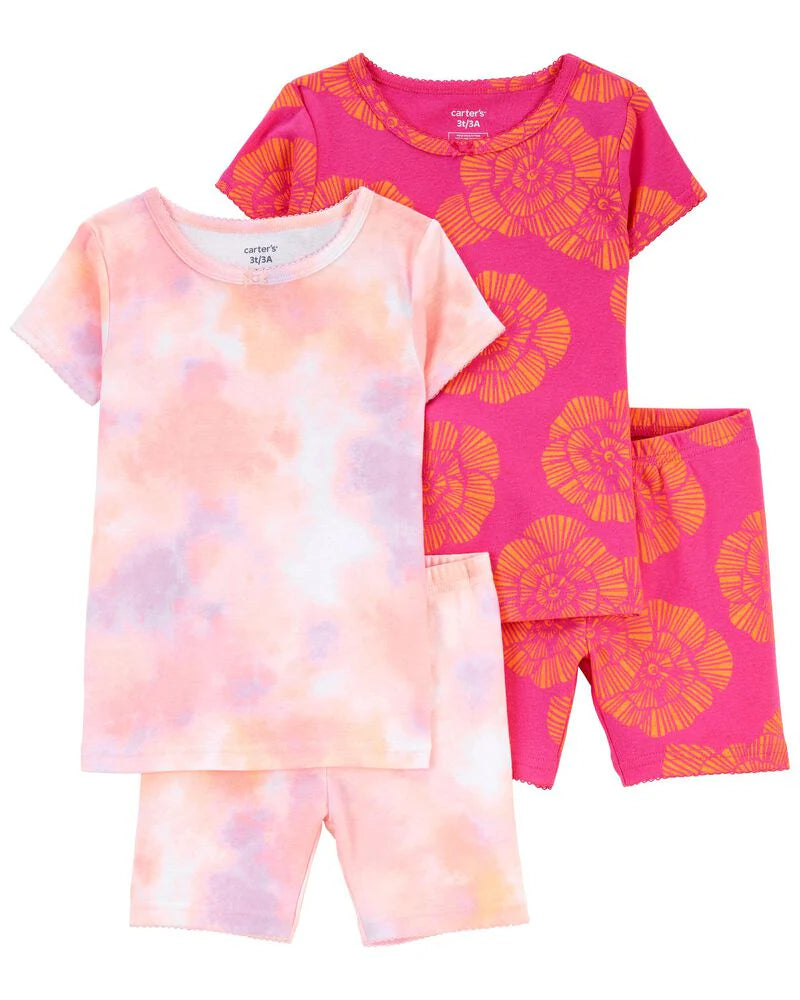Carter's 4-Piece Floral 100% Snug Fit Cotton PJs