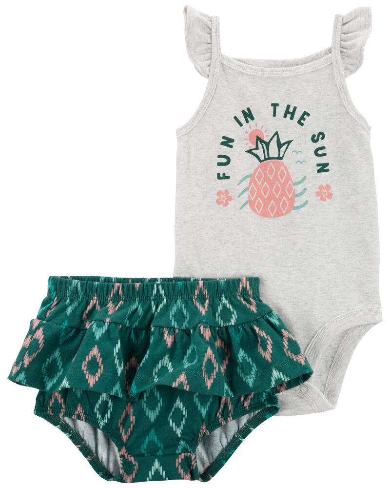 Carter's Baby 2-Piece Pineapple Bodysuit & Diaper Cover Set