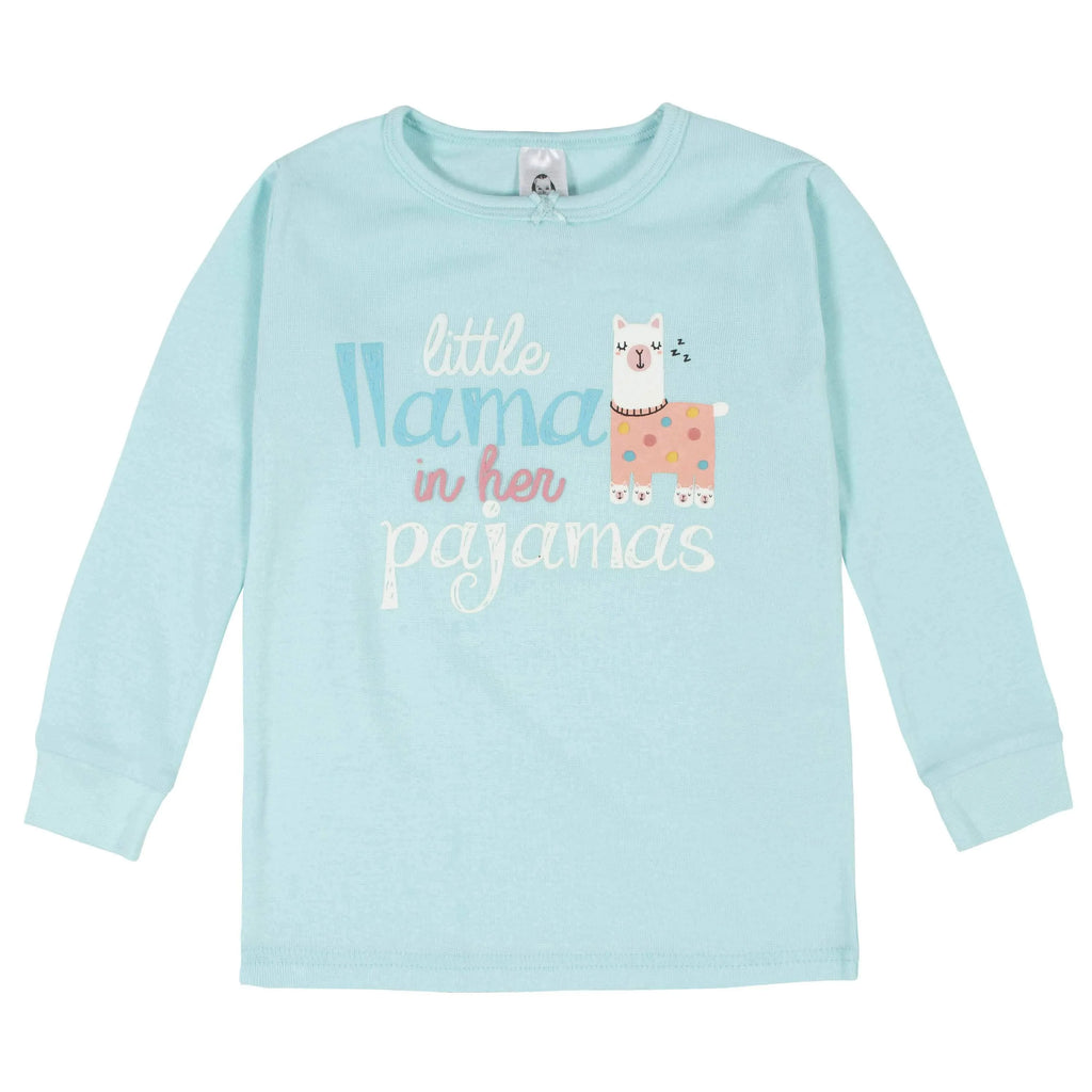 4-Piece Infant & Toddler Girls Llama Snug Fit Cotton Pajamas