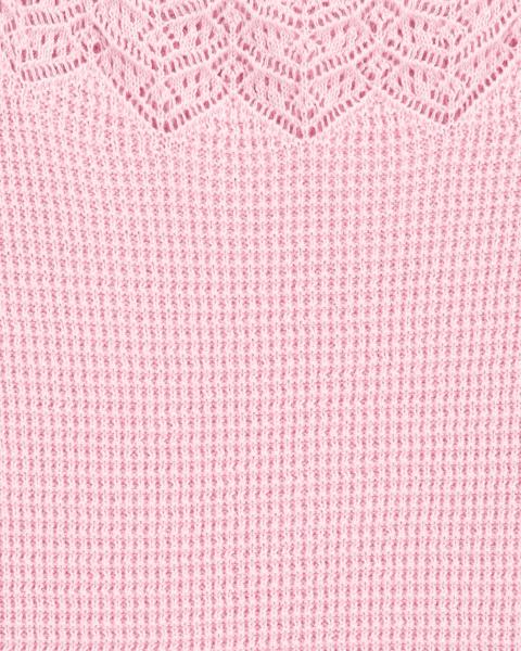 Oshkosh 2-Piece Pointelle Cardigan Set with Floral Print Denim Skirt