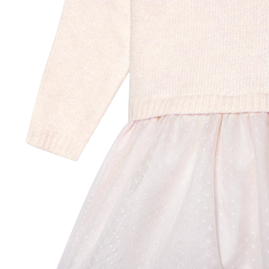 Infant & Toddler Girls Light Pink Sweater Dress With Tulle Skirt