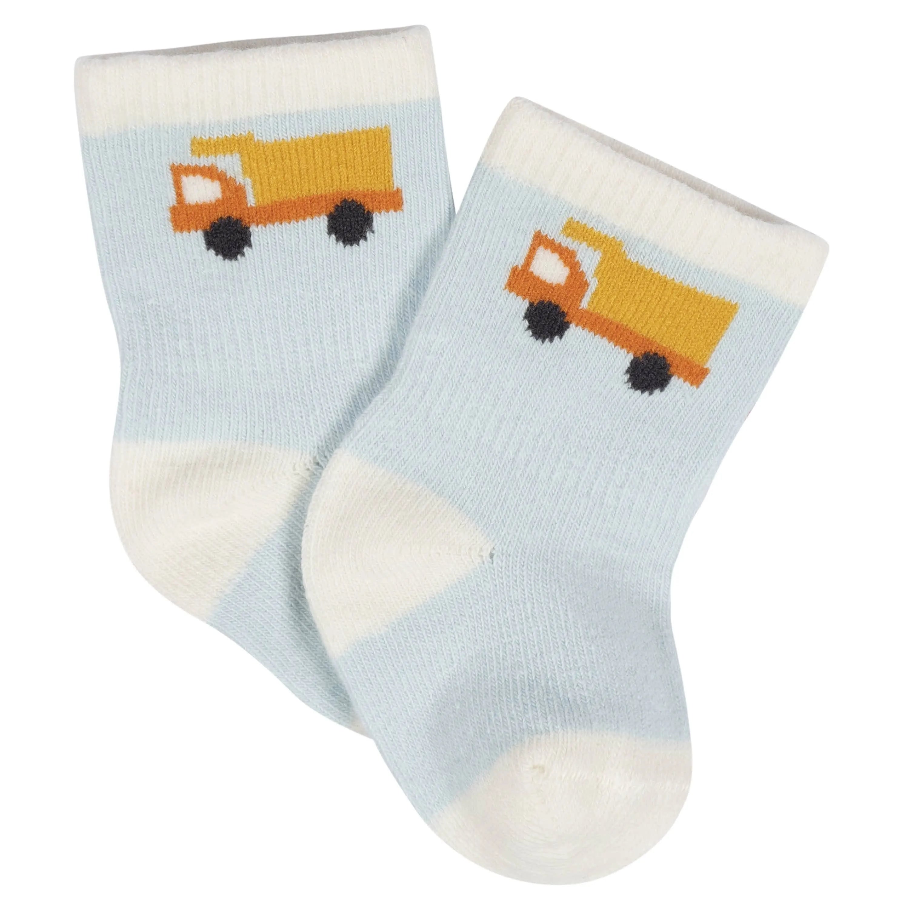 8-Pack Baby Boys Transportation Zone Jersey Wiggle Proof Socks