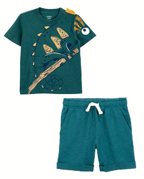 Carter's Toddler Chameleon Jersey Tee with Pull-On French Terry Shorts