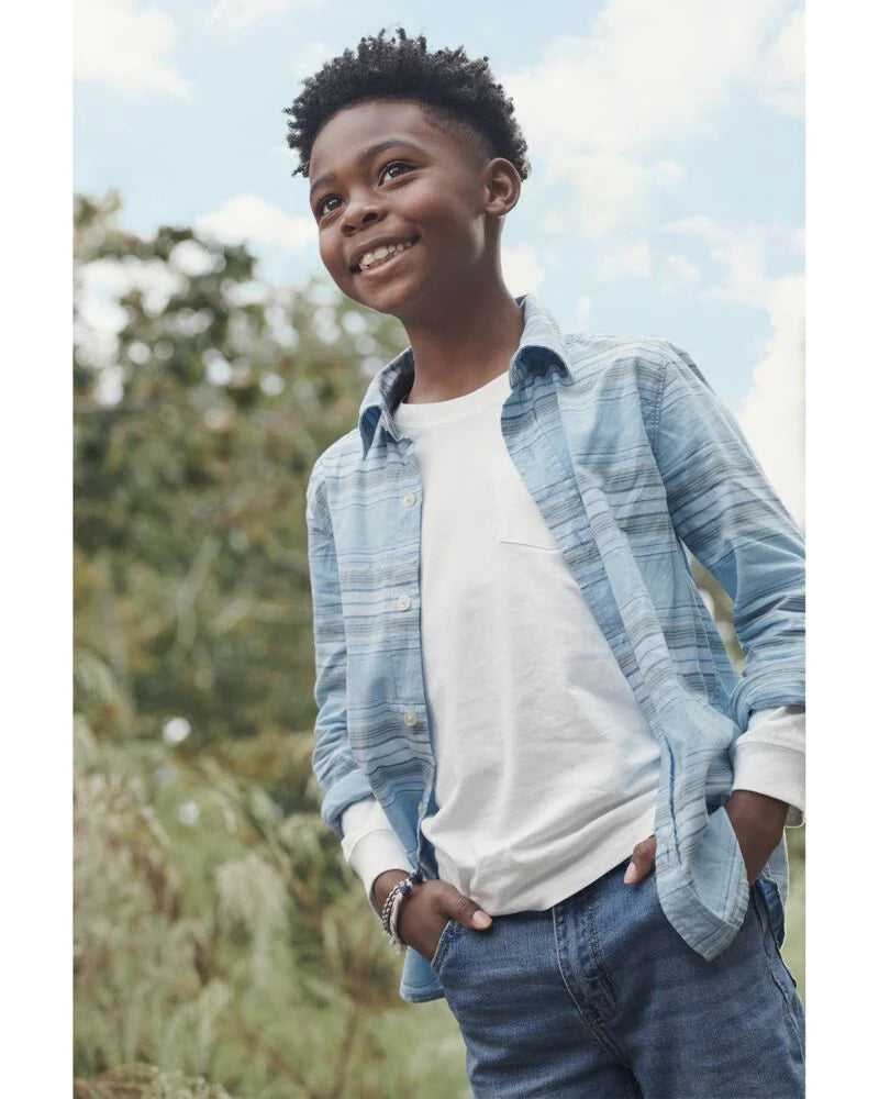 Oshkosh Baja Stripe Button-Front Shirt