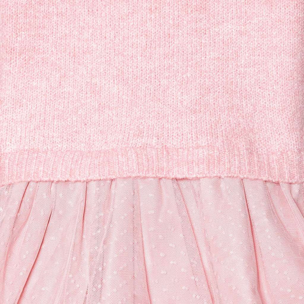 Infant & Toddler Girls Pink Sweater Dress With Tulle Skirt