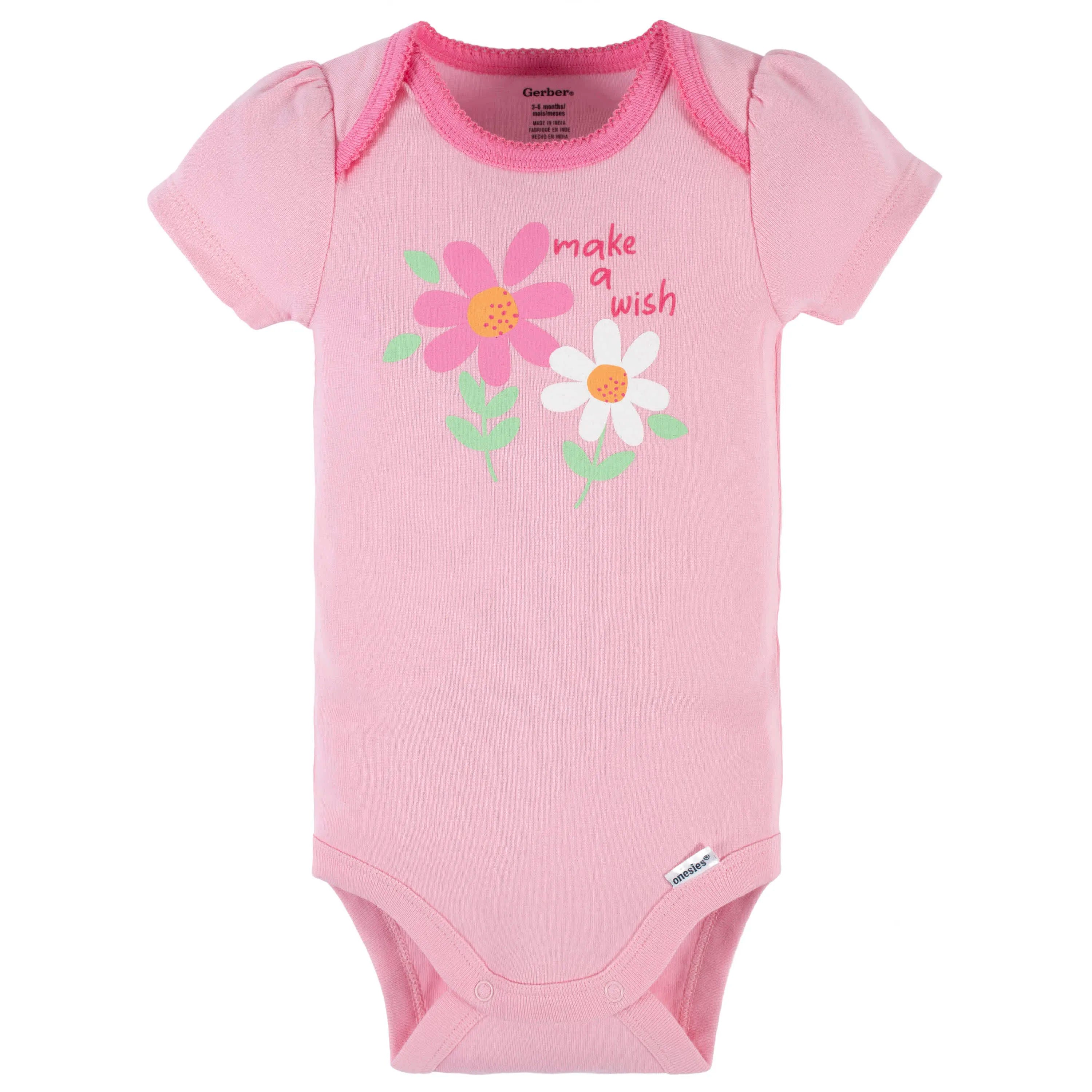 4-Piece Baby Girls Summer Blossom Onesies Bodysuit, Tee, Skort & Pant Set