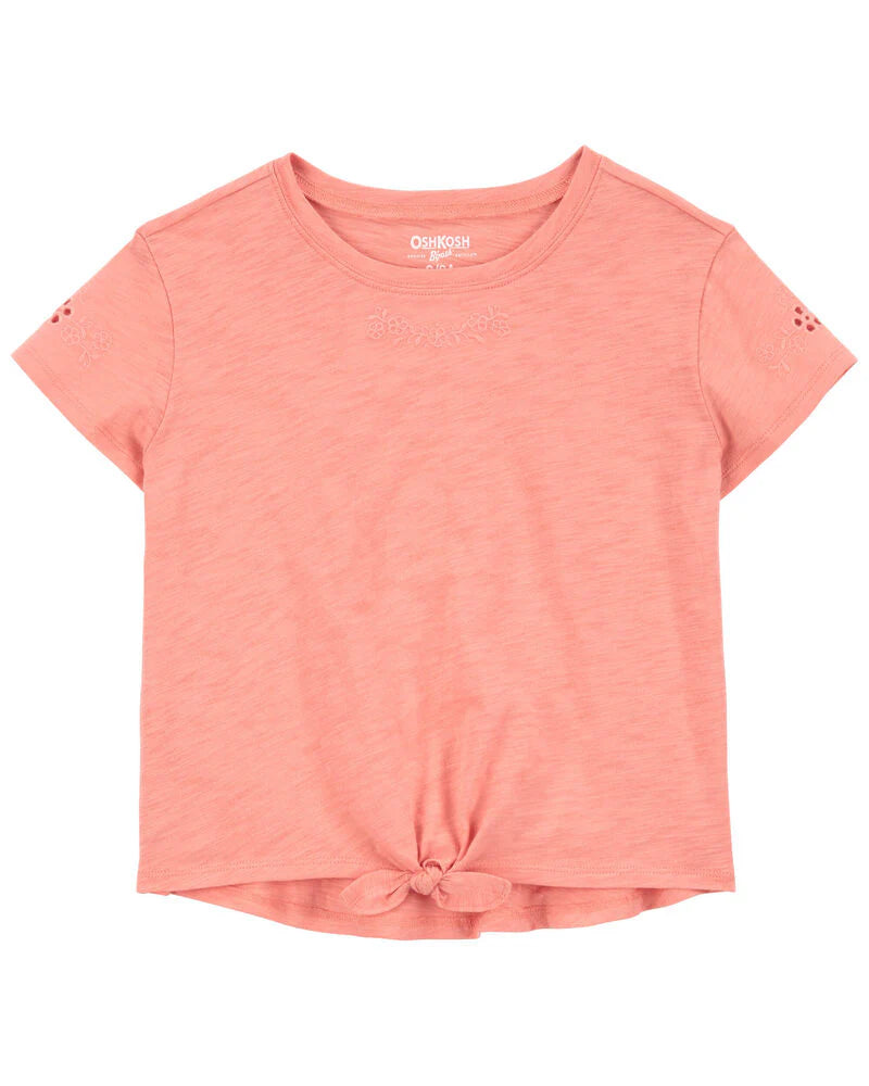 Oshkosh Kid Embroidered Tie-Front Top with Kid LENZING™ ECOVERO™ Eyelet Skirt