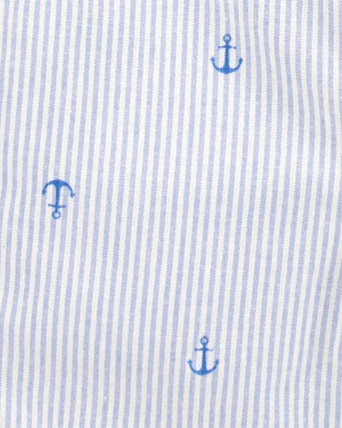 Oshkosh Button-Front Bodysuit with Anchor Print Shortalls