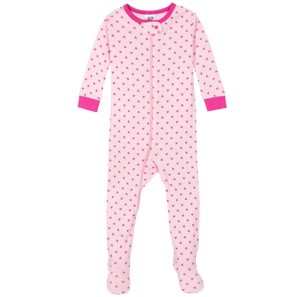 2-Pack Baby & Toddler Girls Rainbows Snug Fit Footed Cotton Pajamas