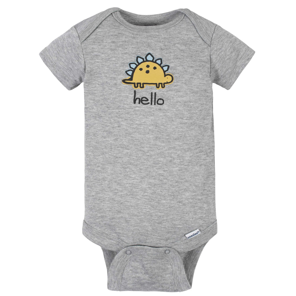 8-Pack Baby Boys Dinosaur Short Sleeve Onesies Bodysuits