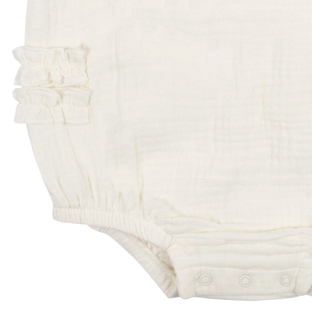 Baby Girls Ivory Gauze Sunsuit Romper