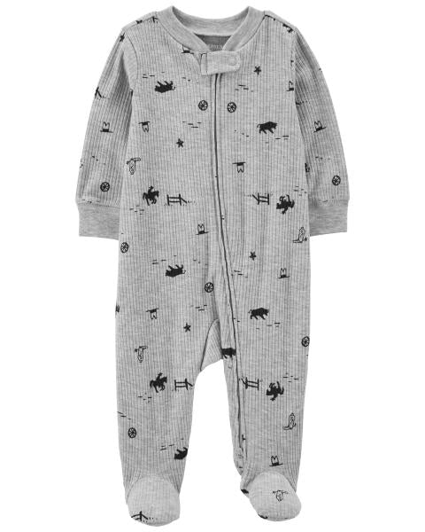 Carter's Baby Cowboy 2-Way Zip Ribbed Sleep & Play