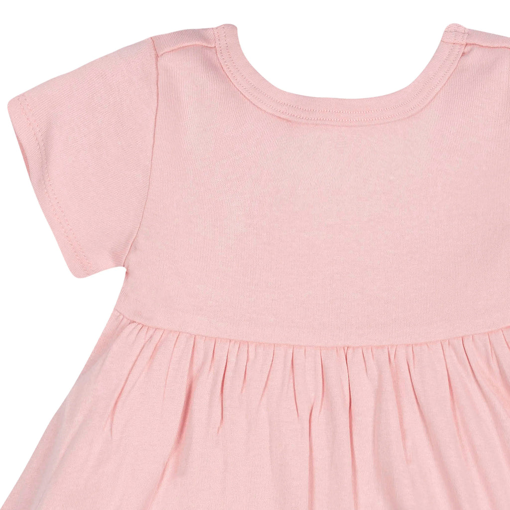2-Pack Baby Girls Pink Floral Short Sleeve Dresses