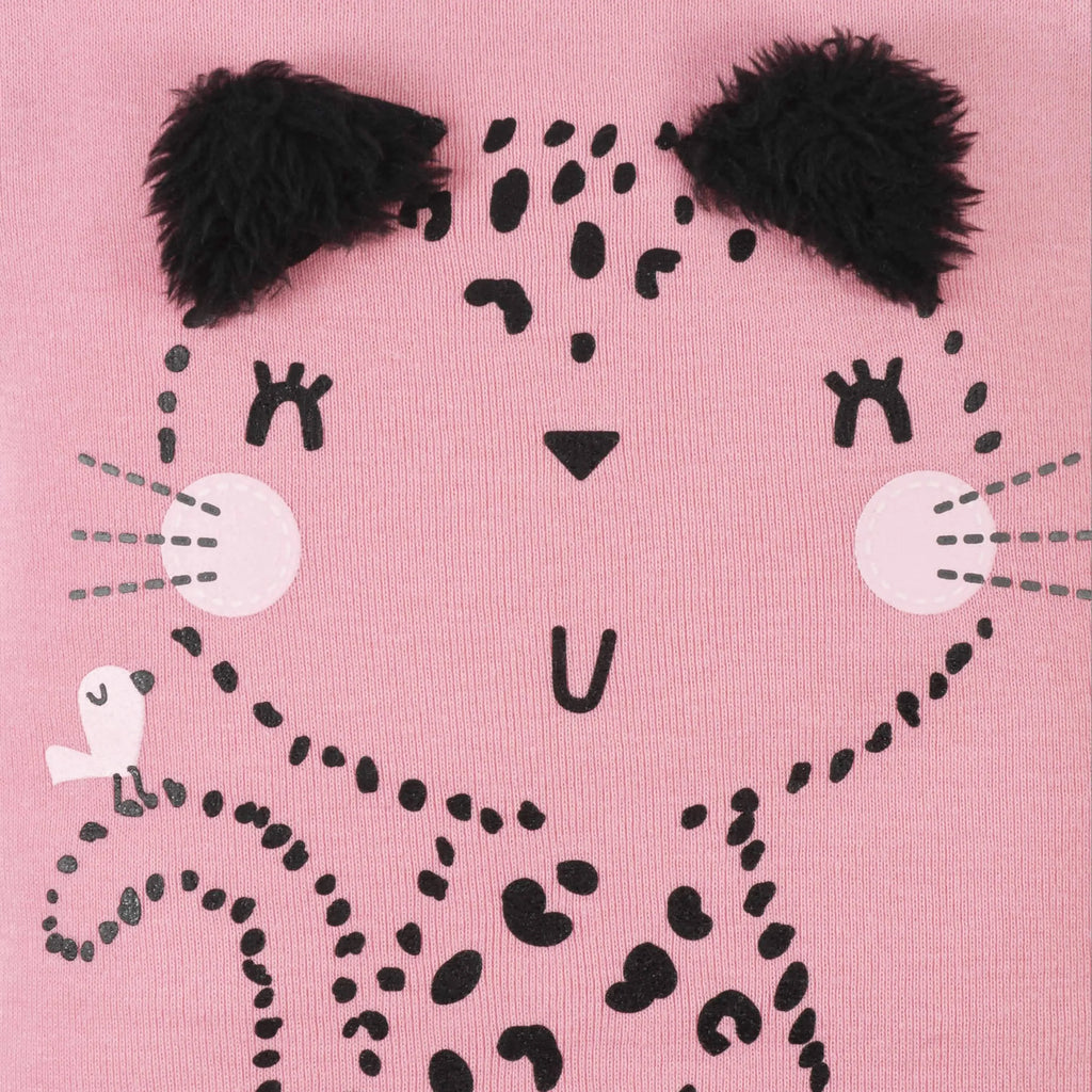 4-Pack Baby Girls Leopard Short Sleeve Onesies Bodysuits