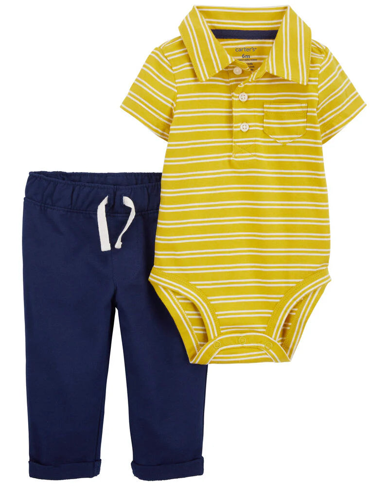 Carter's 2-Piece Striped Polo Bodysuit Pant