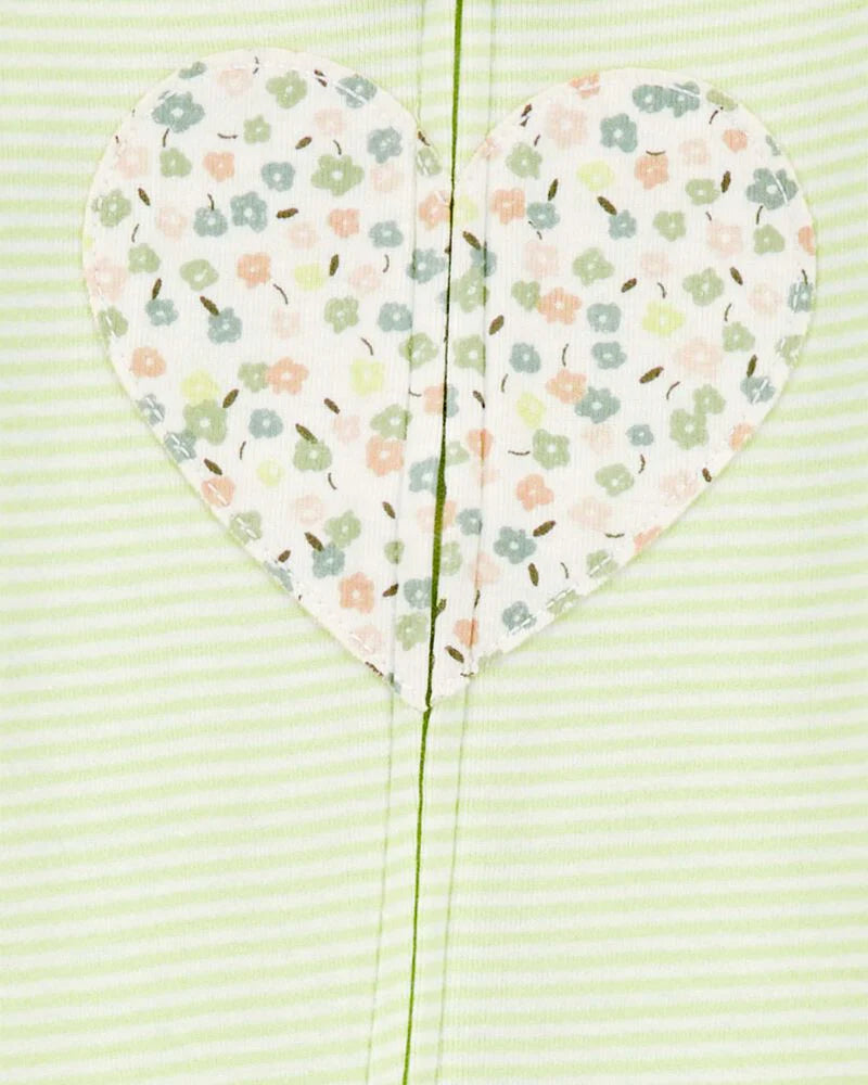 Carter's 1-Piece Heart 100% Snug Fit Cotton Footie Pyjamas