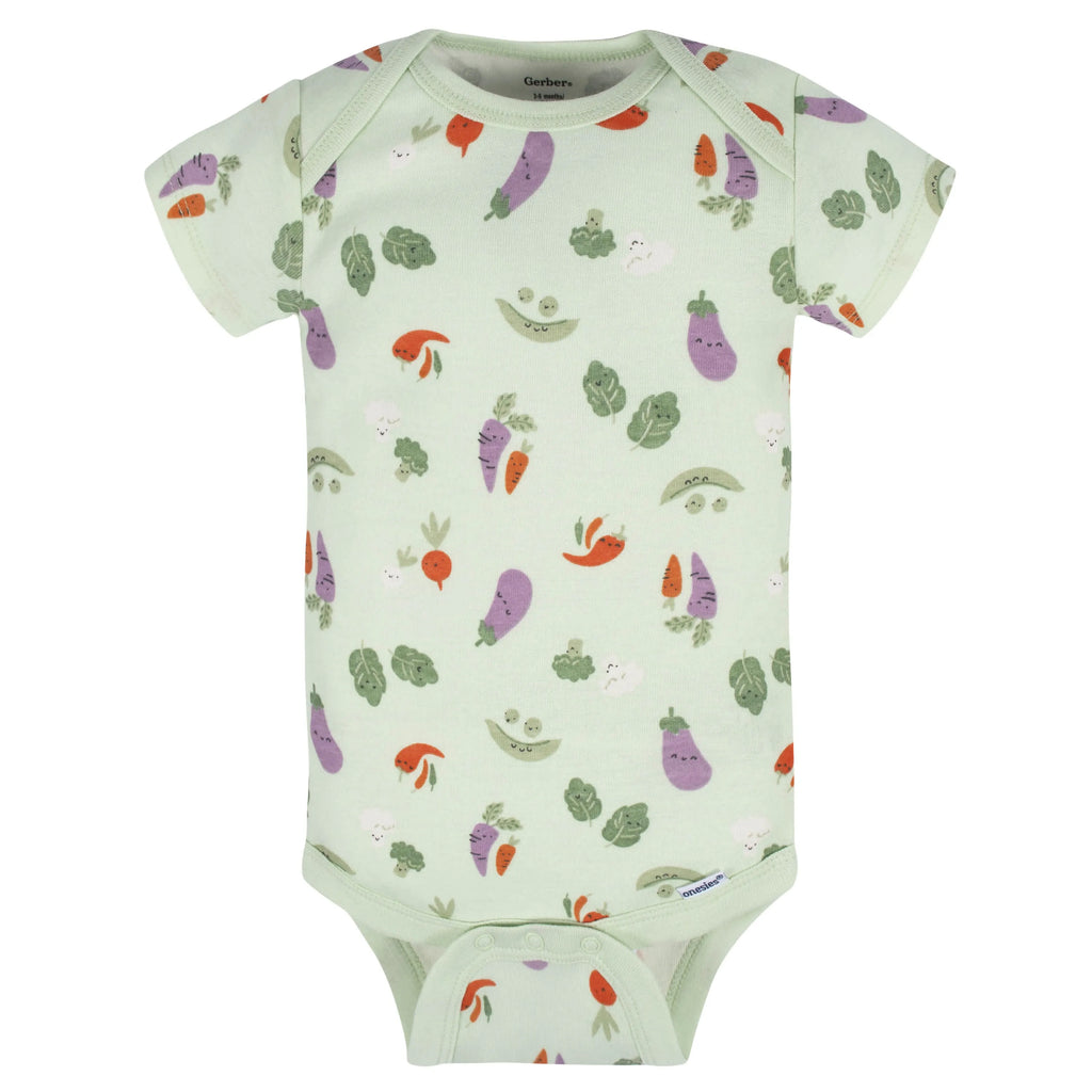 8-Pack Baby Neutral Happy Veggies Onesies Bodysuits