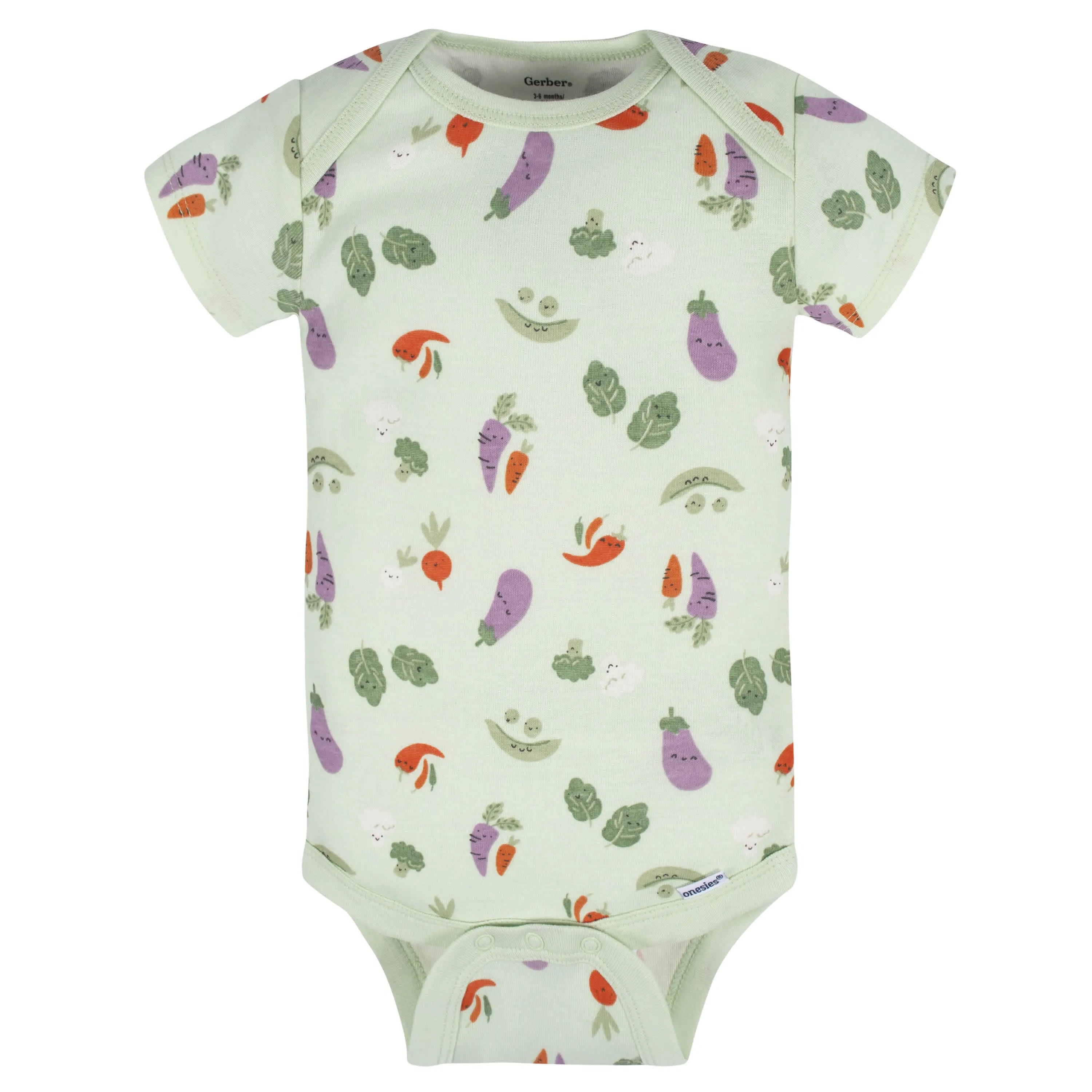 8-Pack Baby Neutral Happy Veggies Onesies Bodysuits